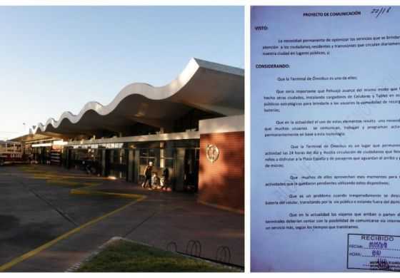  El massismo pide instalar cargadores para celulares y tablets en la Terminal de Ómnibus