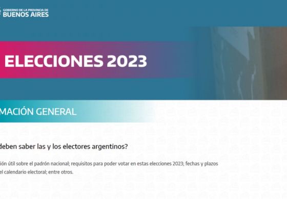 Provincia lanzó el sitio “Elecciones 2023”